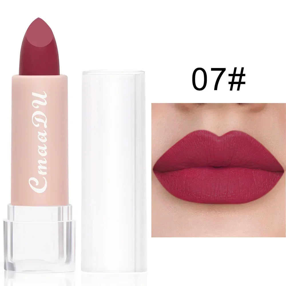 Woman Sexy 15Colors Velvet Matte Lipstick Lip gloss Tint for Lips Long Lasting Waterproof Non-stick Cup Lip Cosmetics Lip Make Up