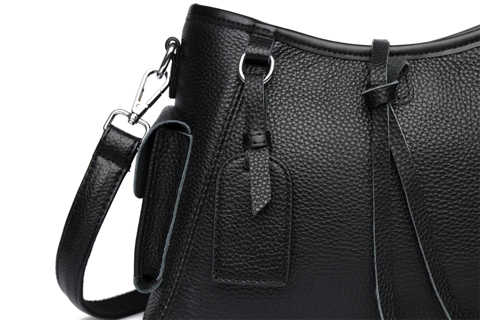 Soft Genuine Leather Crossbody Bag Women Fashion Shoulder Bag Large Capacity Handbag and Purse Ladies Cow hide Messenger Bag