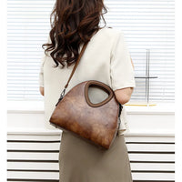 Vintage Genuine Leather Women's Bag Crossbody Shoulder Bag Fashion Large Capacity Handbag Tote Bag