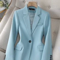 Fashion Women Casual Blazer Ladies Long Sleeve Single Button Female Jacket