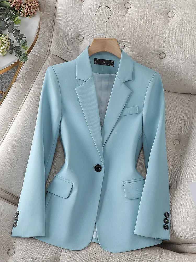 Fashion Women Casual Blazer Ladies Long Sleeve Single Button Female Jacket