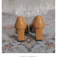 Fashion Patent Leather Women's Pumps Square Toe Stripper Elegant Party Vintage Spring Ladies Shoes