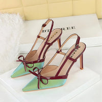 Bow Slim Heels High-End Women's Without Being Tired From Behind The Feet And Tripping Women's Singles Shoes