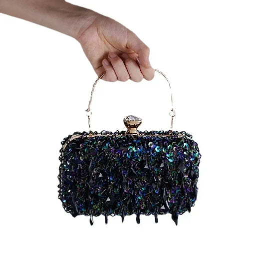 Women's Evening Bags Fashion Luxury Sequin Beaded Banquet Handbags Clutches Ladies Chain Small Shoulder Bag Purses