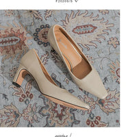 Fashion Patent Leather Women's Pumps Square Toe Stripper Elegant Party Vintage Spring Ladies Shoes