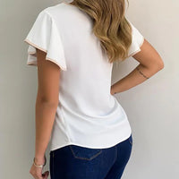 Hollow Out Sexy Lace Blouse Elegant Butterfly Sleeve Solid Blouse Shirt Office Lady O Neck Ruffles Patchwork Blusas Tops S-5XL Natalia Home Fashion    Natalia Home Fashion