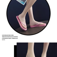 Solid Color Non-slip Leisure Couple Slippers Women Summer Beach Slippers Outdoor Women Flip Flops Breathable Beach Sandals Women