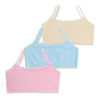 Young Girls Lace Puberty Teenage Soft Cotton Underwear Training Bra Crop Top 8-14years lace bra