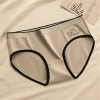 Cartoon Bear Printed Women's Briefs Cotton Panty Cute Medium Waist Underwear Student Under pant Cute Teenage Girls Triangle Pant