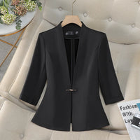 Women's Slim Fit Blazer Suit Fashion Solid Color Single Button Jacket Office Lady Coat and Pants