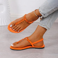Sandals Summer Elastic Strap Casual Women's Sandals Fashionable Flat Soft Comfortable Slide for Women