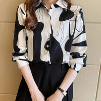 Print Shirts & Blouses for Women Fine Elegant Fashion Chic Chiffon Woman Top