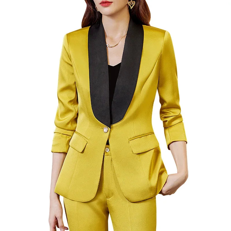 Elegant Casual Fashionable Women's Semi formal Suit Cotton Suit Jacket Matching Set Business Attire High End Workwear