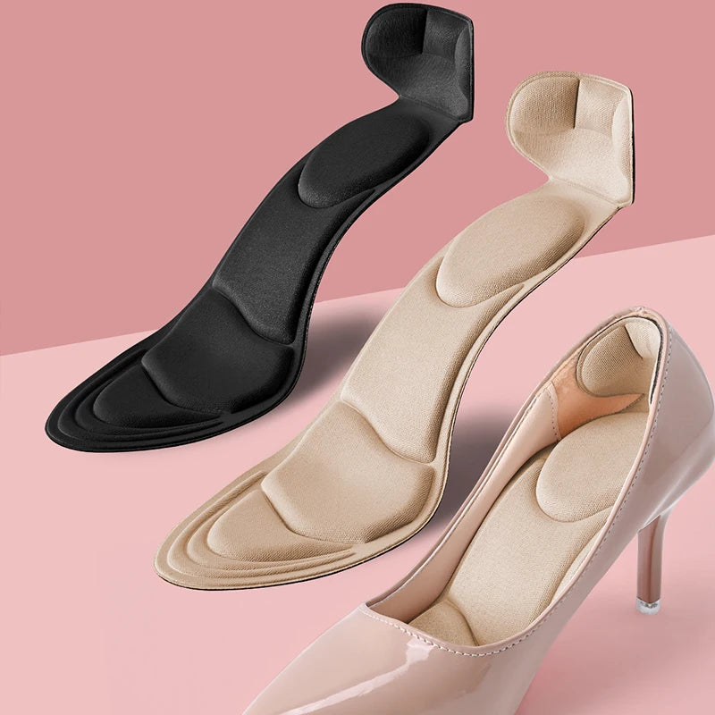 Memory Foam Insoles Women High-heel Shoes Insoles Anti-slip Cut able Insole Comfort Breathable Heel Protection Massage Shoe Pads