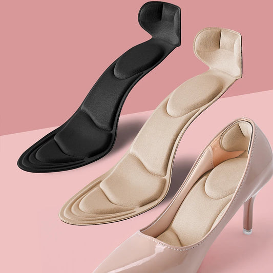 Memory Foam Insoles Women High-heel Shoes Insoles Anti-slip Cut able Insole Comfort Breathable Heel Protection Massage Shoe Pads