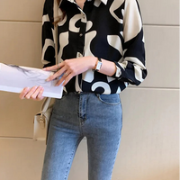 Elegant Long Sleeve Floral Print Chiffon Shirt Women's Versatile High-End Fashion Top Spring City Style Commute Shirt