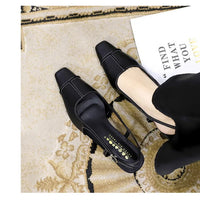 Design Shallow Women Pumps Pointed Toe Sling backs Sandals Elegant Office Work Thin High Heels Shoe Retro Shoes Women