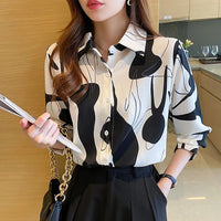 Print Shirts & Blouses for Women Fine Elegant Fashion Chic Chiffon Woman Top