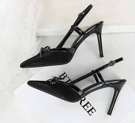 Bow Slim Heels High-End Women's Without Being Tired From Behind The Feet And Tripping Women's Singles Shoes