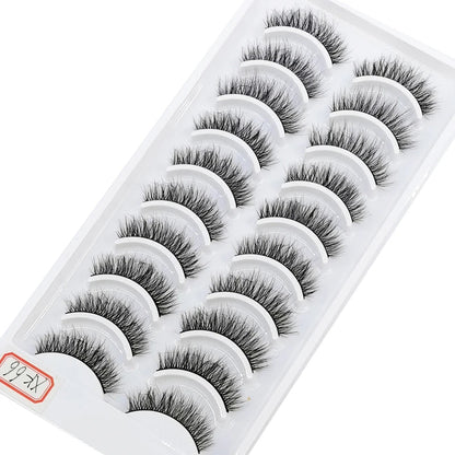 10 pairs natural long 3D mink false eyelashes fake lashes makeup kit Mink Lashes extension eye lashes short eyelashes Natalia Home Fashion    Natalia Home Fashion