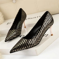 Fashion Shallow Women Pumps 6cm High Heels Black Pink Shoes Spring Autumn Pointy Toe Female Bride Party Shoes Lady Office Natalia Home Fashion    Natalia Home Fashion