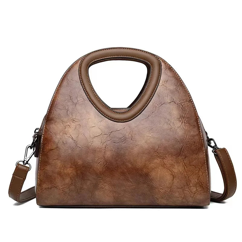 Vintage Genuine Leather Women's Bag Crossbody Shoulder Bag Fashion Large Capacity Handbag Tote Bag