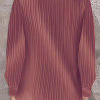 Simple Button V-neck Pullover Women's Solid Long Sleeve Casual T-shirts Elegant Lady Blouses