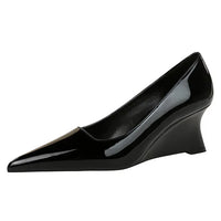 Women Pumps Pointed Toe Retro Shoes Women Shoes Designer Shallow Wedges High Heels Banquet Mules