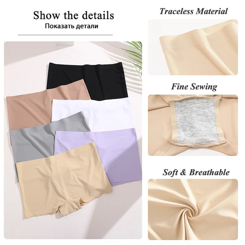 Women's Seamless Panties Sports Boxers Underwear Female Solid Color Comfortable Briefs Cozy Lingerie Intimate Underpants