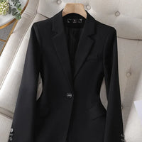 Fashion Women Casual Blazer Ladies Long Sleeve Single Button Female Jacket