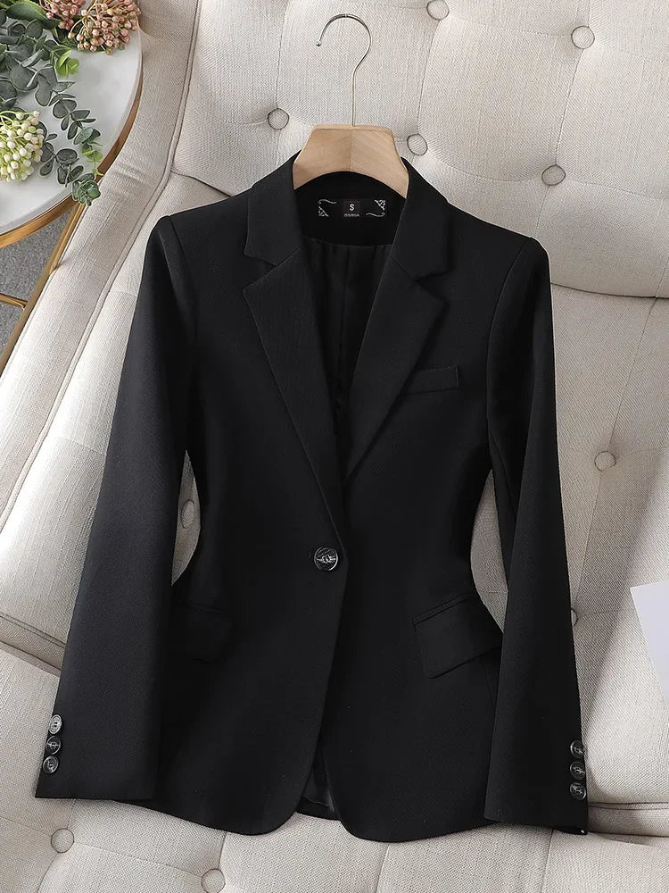 Fashion Women Casual Blazer Ladies Long Sleeve Single Button Female Jacket