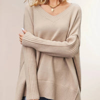 Autumn Winter Fashion Casual Women's New Solid Color Sweater Foreign Trade V-Neck Long Sleeve Pullover Knit Top Lady Clothing Natalia Home Fashion    Natalia Home Fashion