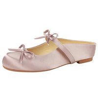 Ladies Slippers Bowknot Silks Satins Women Shoes Round Head Women Sandals Summer Shoes Women Slippers