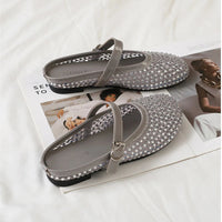 Luxury Shinny Diamond Women Mules Slippers Summer Shoes Crystal Footwear Rhinestones Slip On Brand Mary Jane Sandals Mesh Clogs