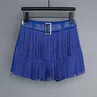 Tassel Short Shorts Women's Diamond Embellished Mid-Waist Dance Denim Hot Pants Outerwear Fashionable Korean Style Sexy