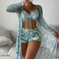 Sexy Print Bikini Women High Waist Swimsuit Cover Up Swimwear Female Lady Bathing Suit Swimming Summer Beachwear