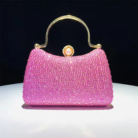 Glitter Shiny Diamonds Evening Bag Metal Handle Square Bag Fashion Women Handbag Wedding Party Clutch Purse Female