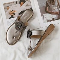 Women's Sandals Summer Slippers Casual Beach Footwear Water Diamond open Toe  Flats