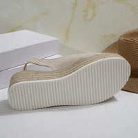 Women's Platform Sandals Summer New Large Size Fish Mouth Slope Heel Stones Pattern Shoes Thick Bottom Clog Casual Slip-On