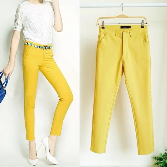 Fashion Ankle Length Suit Pants Office Lady Pencil Pants Spring High Waist Women's Capris Basic Slim Work Trousers Natalia Home Fashion    Natalia Home Fashion