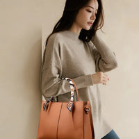 Genuine Leather Women Shoulder Crossbody Bag Large Capacity Soft Cowhide Handbag Ladies Tote Sac