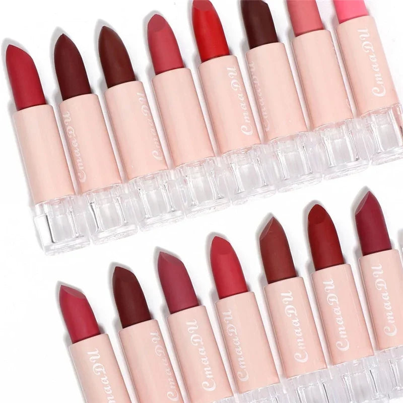 Woman Sexy 15Colors Velvet Matte Lipstick Lip gloss Tint for Lips Long Lasting Waterproof Non-stick Cup Lip Cosmetics Lip Make Up