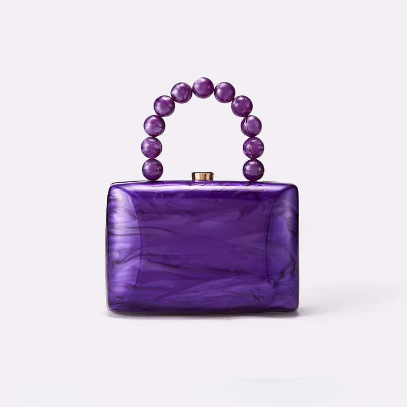 Ladies Acrylic Handbag Fashionable Personality Evening Bag Celebrity Socialite Clutch Bag Urban Minimalist Hard Shell Square Bag