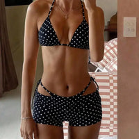 Polka Dot Sexy Bikinis Set Female Swimsuit Women Three-Piece Swimwear Beach Swim Wear Ladies Bathing Suits Bikini Pool Bathing Suit