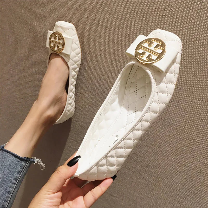 Women's Flats Shallow Work Shoes Soft Sole Non Slip Women Casual Shoes Patent Leather Breathable Women Shoes Summer