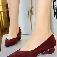 Retro Pointed Toe Suede Low Heel Shoes Shallow Mouth Hollow Heel Pedicure Shoe Daily Versatile Temperament Women's Shoes - Natalia Home Fashion
