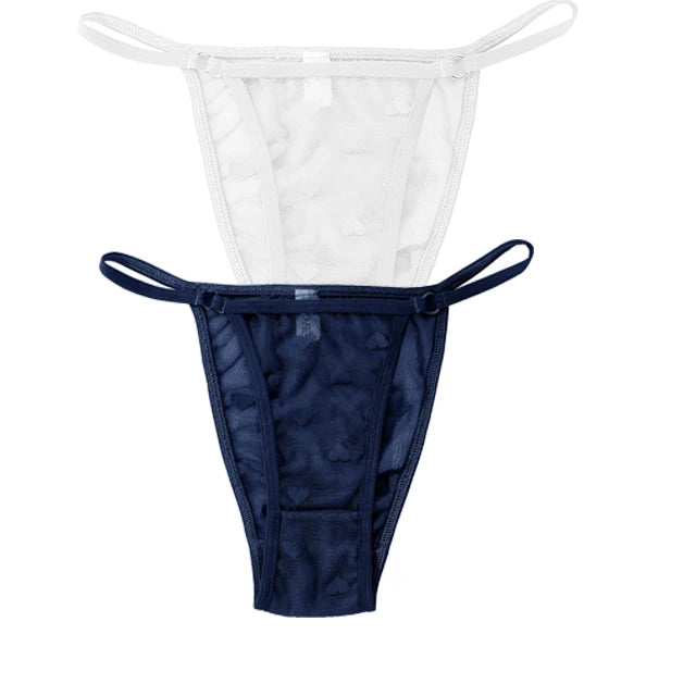 2PC Lace Thongs Panties Women Underwear Sexy Thongs Woman Low Waist Solid Underwear Seamless Female Underpants Lingerie