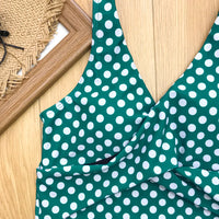 Women Dots Tankini Plus Size Swimwear Push Up Two Piece Swimsuit with Shorts High Waist Bathing Suit 2XL Polka Print Beachwear