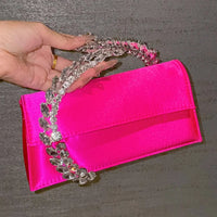 Luxury Diamond studded Banquet Bag Versatile Silk Satin Small Square Bag Luxury Sparkling Diamond Clutch Bag Crossbody Bag