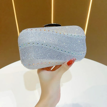 Luxury Rhinestone Clutch Bag for Women Elegant Evening Purse Fashion Crystal-Encrusted Handbag Party Shoulder Bags